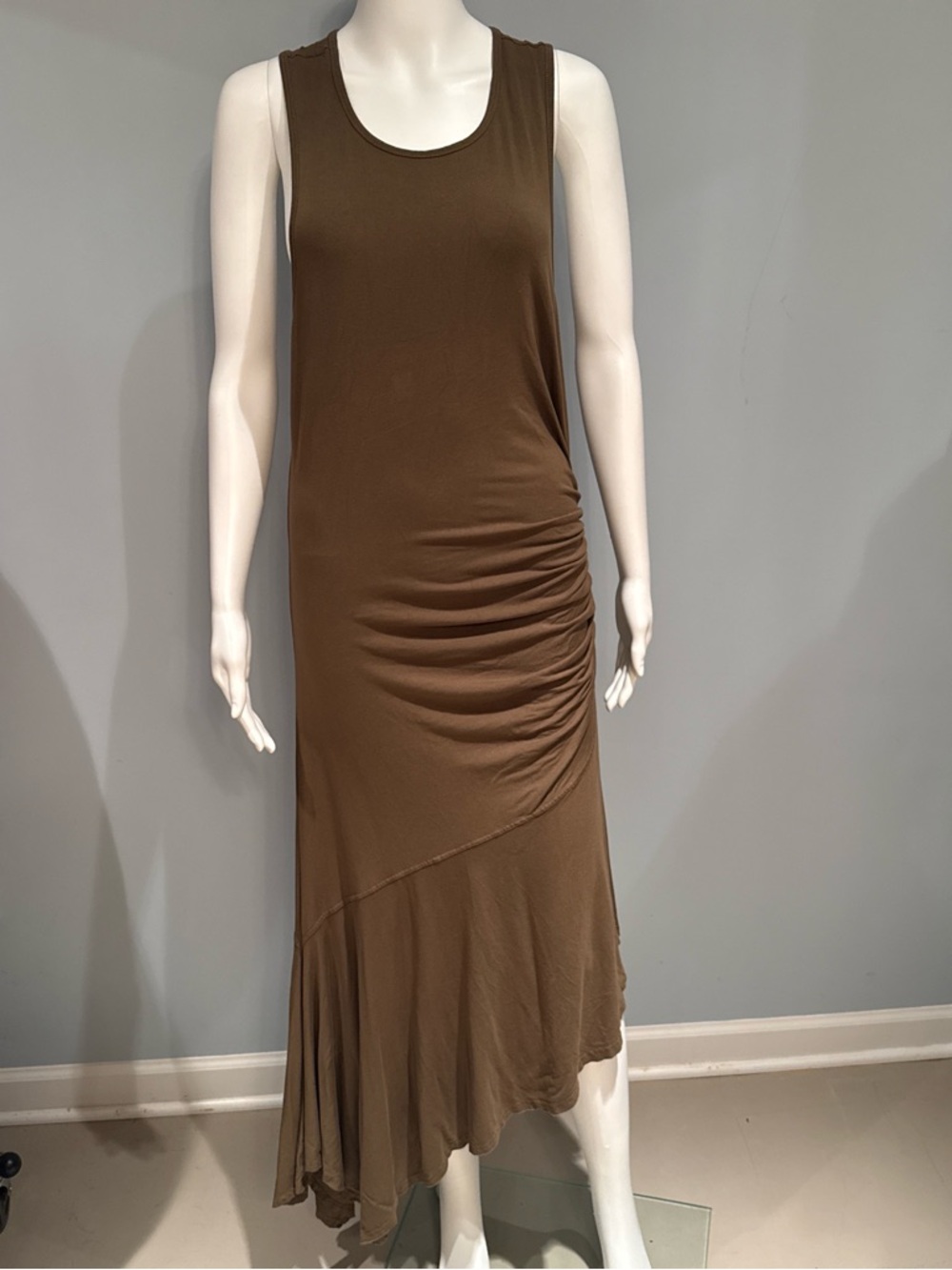 Free People Sleeveless Brown Ruched Tank Dress
